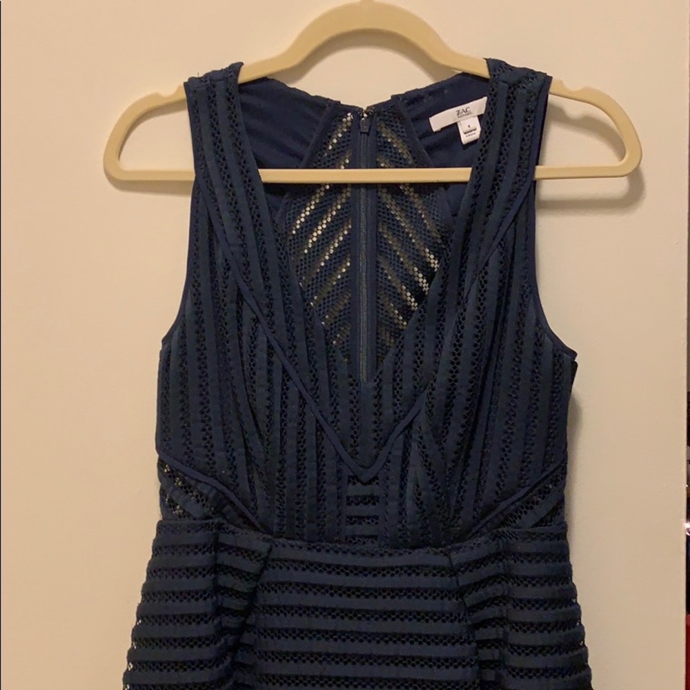 ZAC Zac Posen “Honor” Navy Blue Party Dress